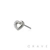 316L SURGICAL STEEL THREADLESS PUSH IN CZ HEART TOP PART